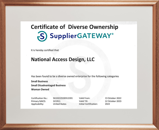 Certifications United States Traffic Doors National Access Design